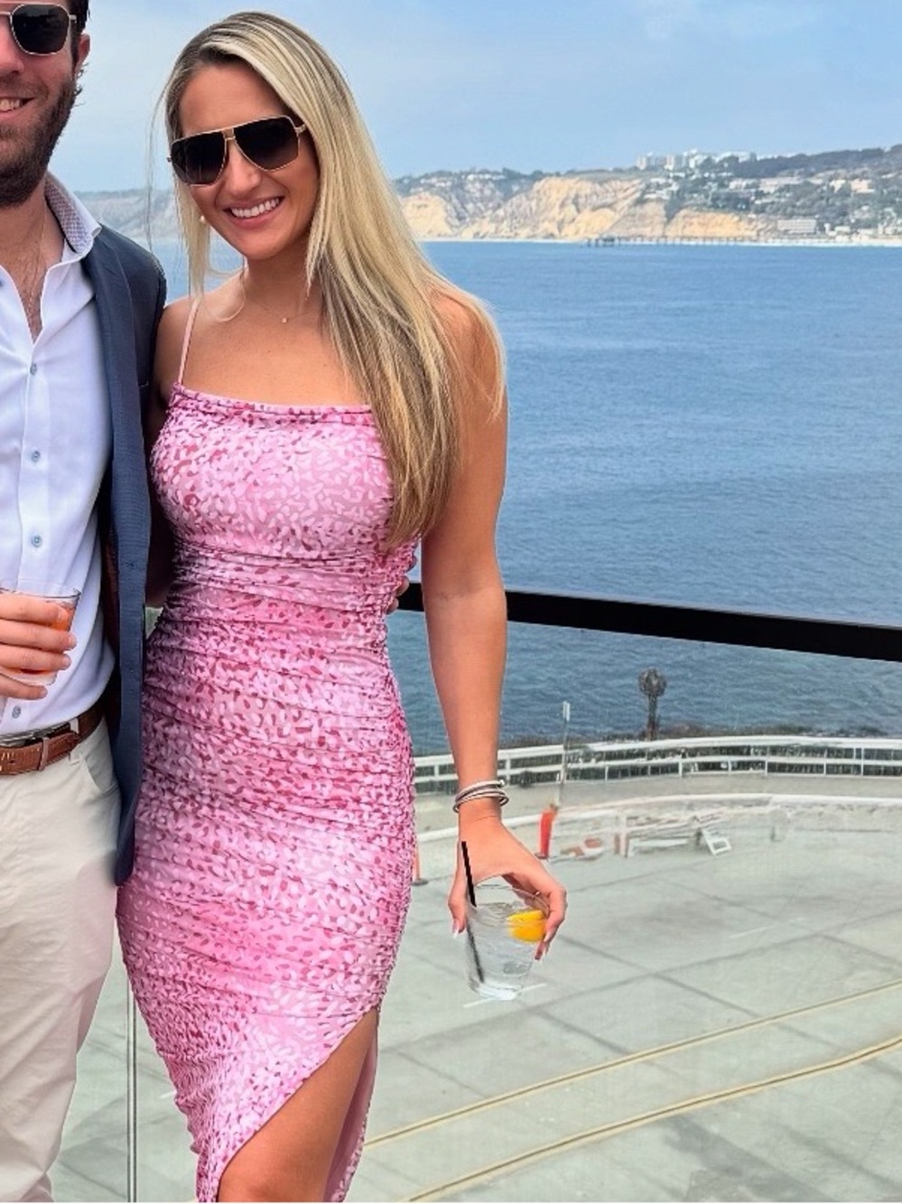 Pink Cheetah Evening Dress - Sleek Spaghetti-Strap Cocktail Dress